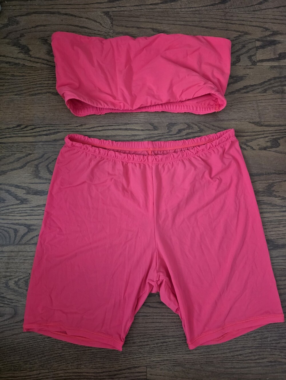 SKIMS Fits Every Body Hot Pink Bandeau & Short Set